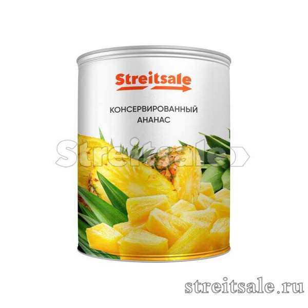 Консервированные ананасы кусочками  банка 3 кг Тайланд